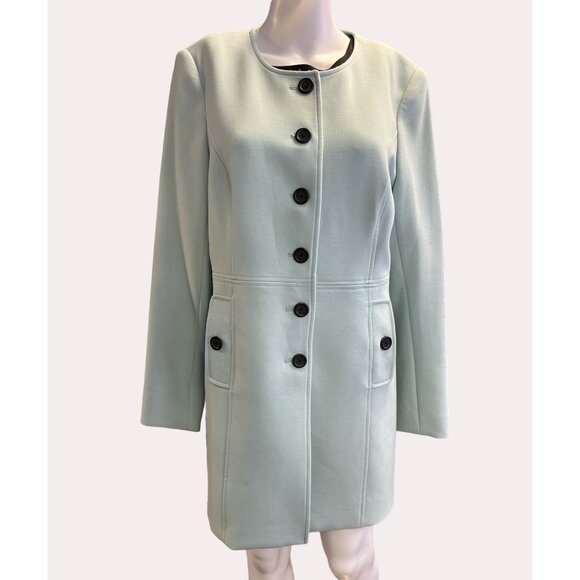 Karl Legerfeld Jackets & Blazers - Karl Lagerfeld Women's Baby Blue Button up Jacket Coat Size 10 SKU 6039